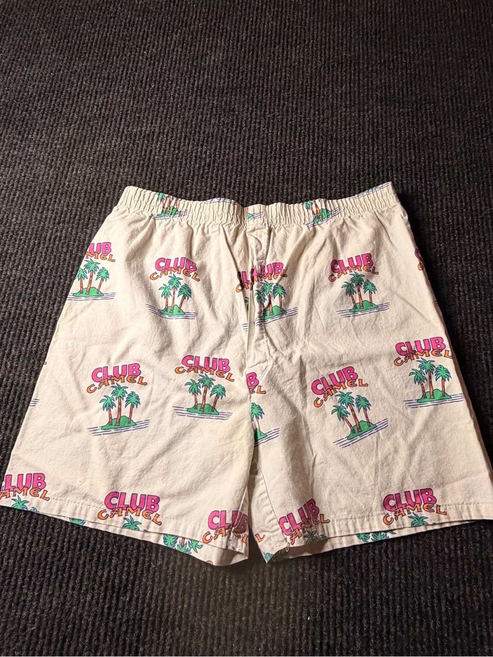 Vintage 90s Club Camel Palm Tree Boxer Shorts Cigarette Promo USA